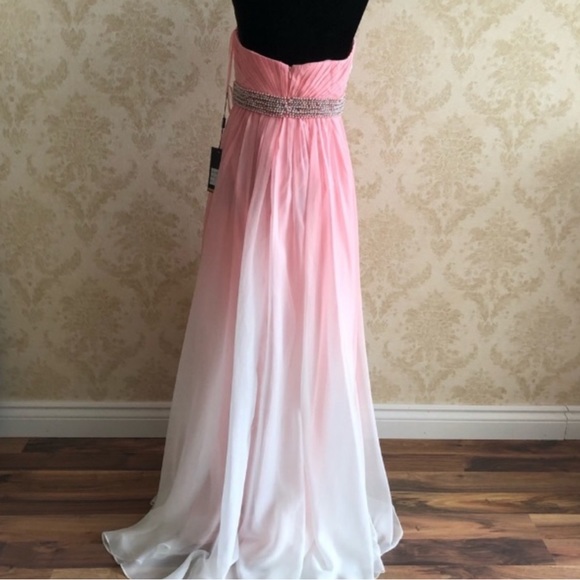 BNWT La Femme chiffon ombré gown - Picture 6 of 10